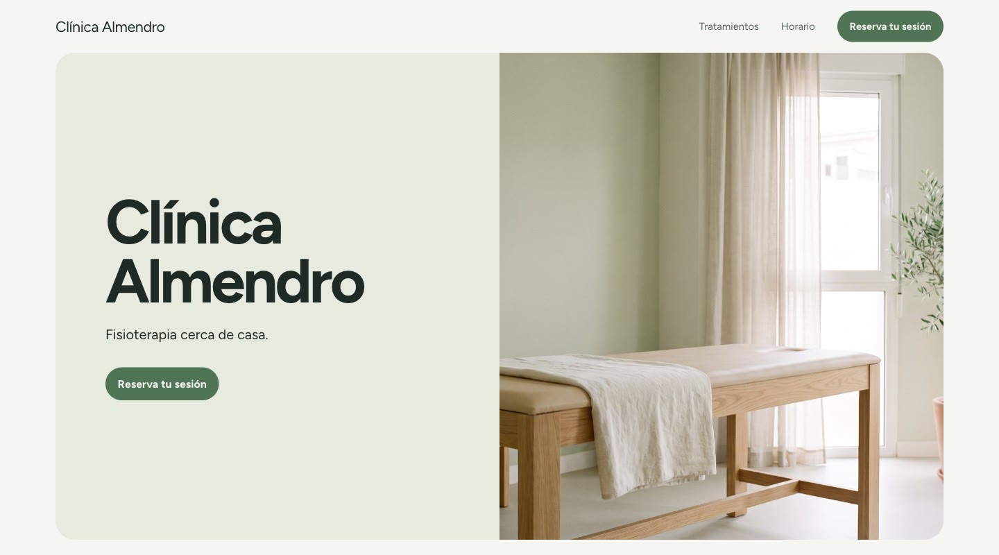 Web de ejemplo de Clínica Almendro